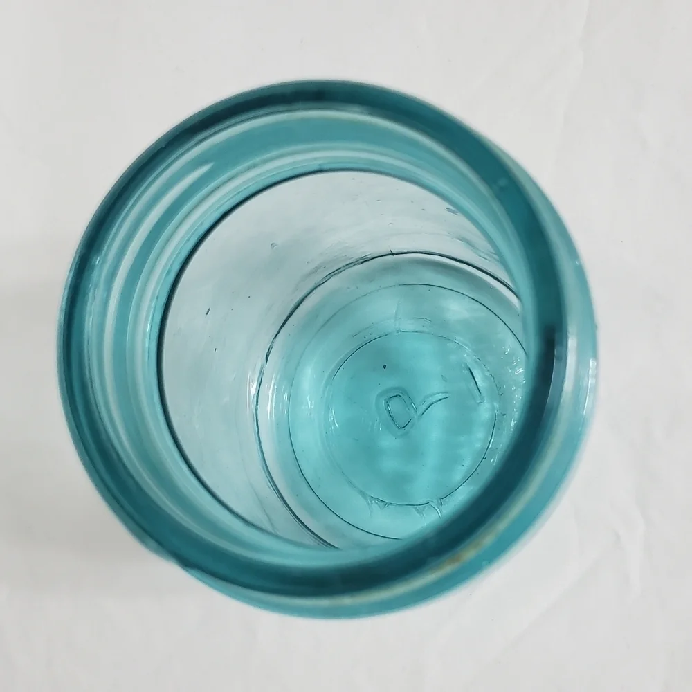 Vintage Ball Perfect Mason Aqua Glass Pint Jar #9